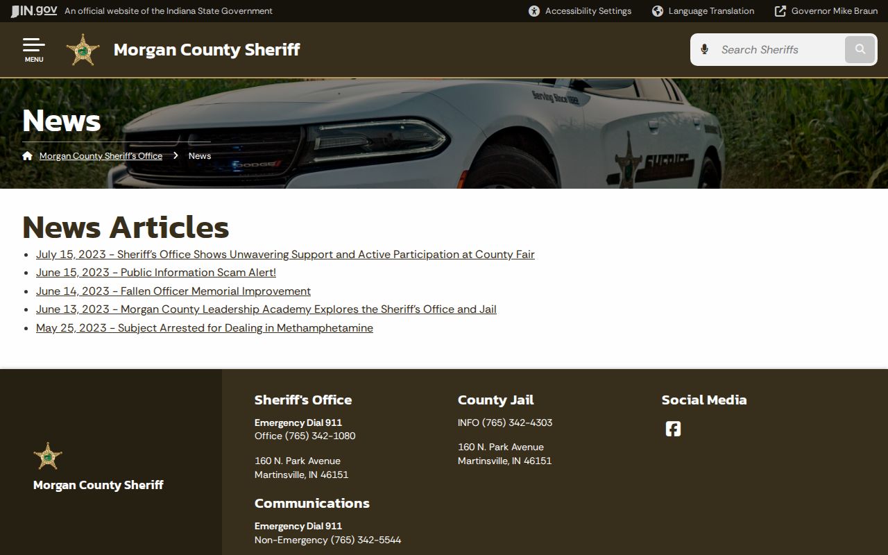 Morgan County Sheriff's Office official crime news and arrest release page