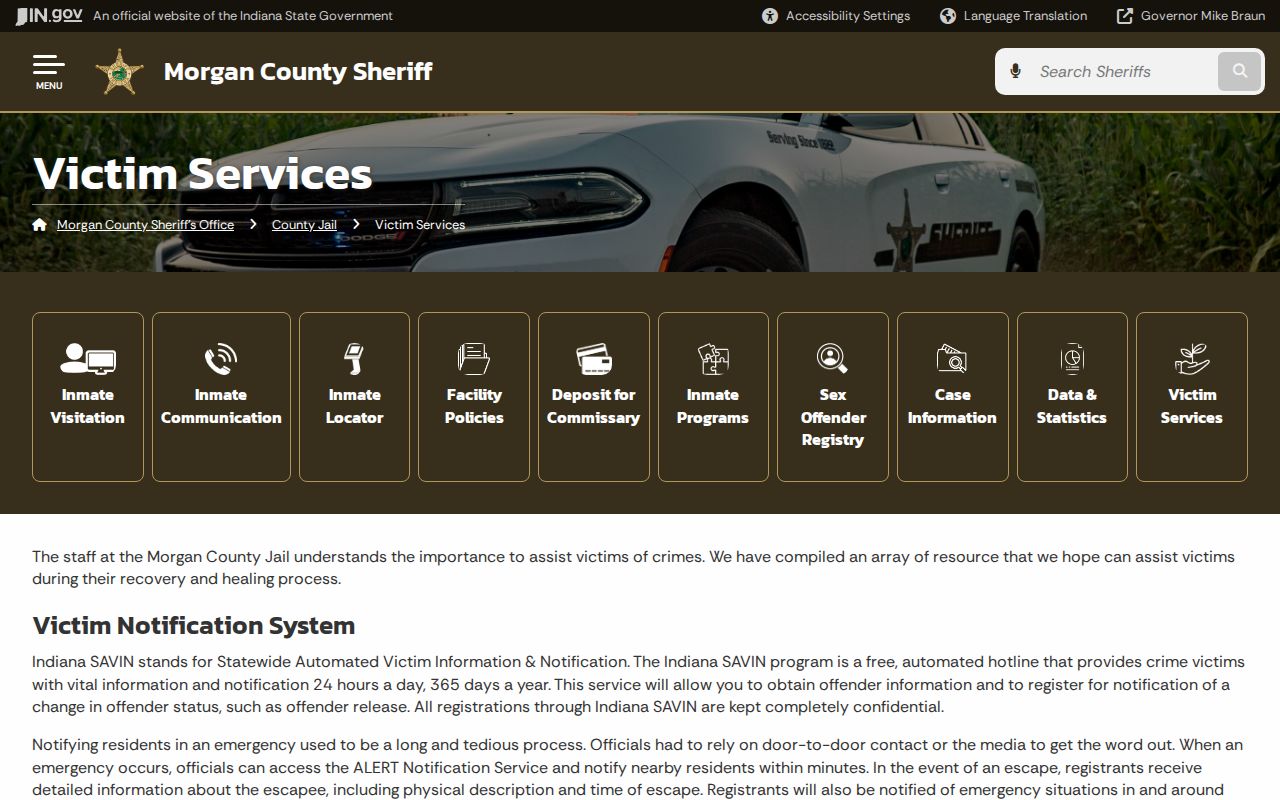 Morgan County custody release alert information
